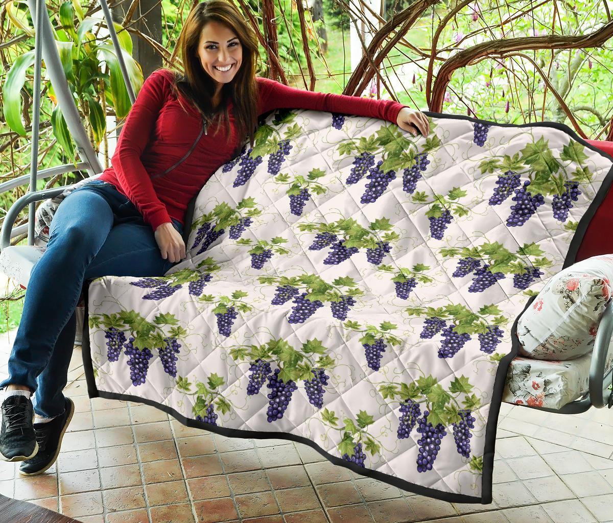 Pattern Print Grape Wine Quilt-grizzshop