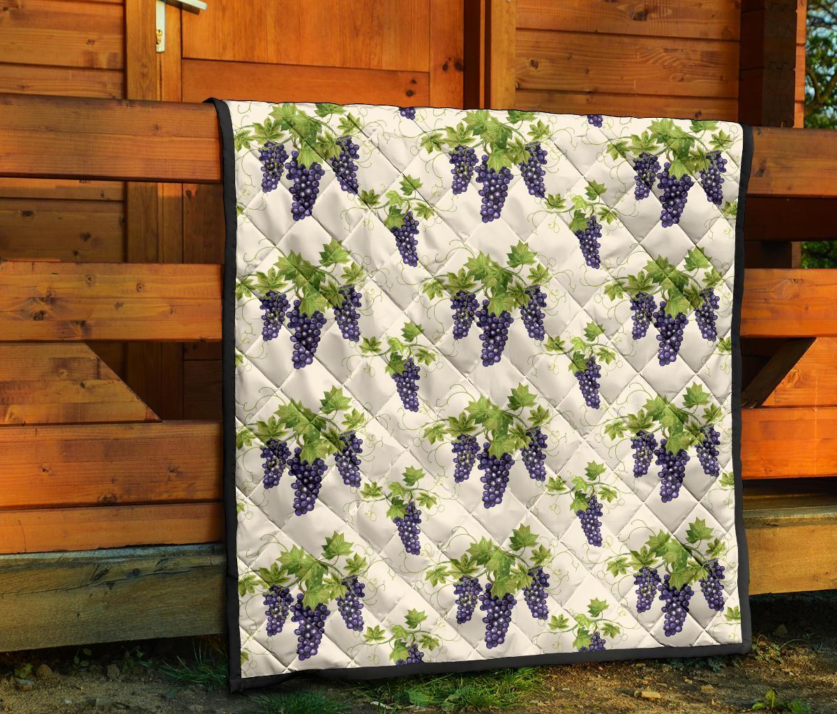 Pattern Print Grape Wine Quilt-grizzshop