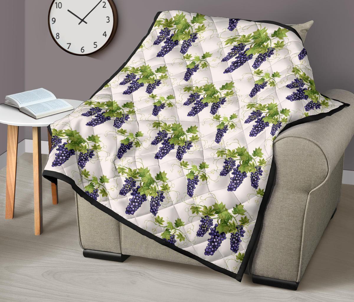 Pattern Print Grape Wine Quilt-grizzshop