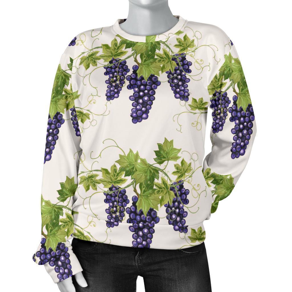 Pattern Print Grape Wine Women's Sweatshirt-grizzshop