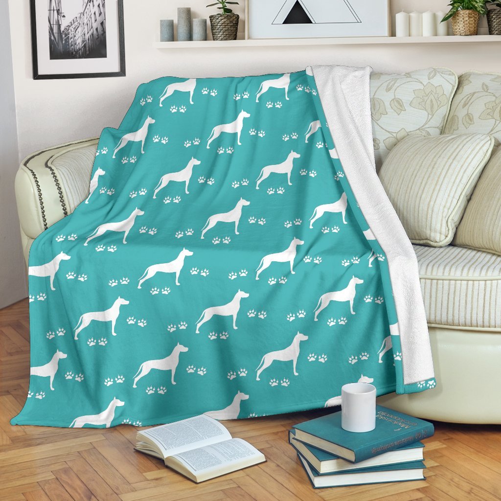 Pattern Print Great Dane Blanket-grizzshop