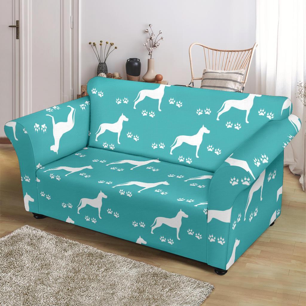 Pattern Print Great Dane Loveseat Cover-grizzshop