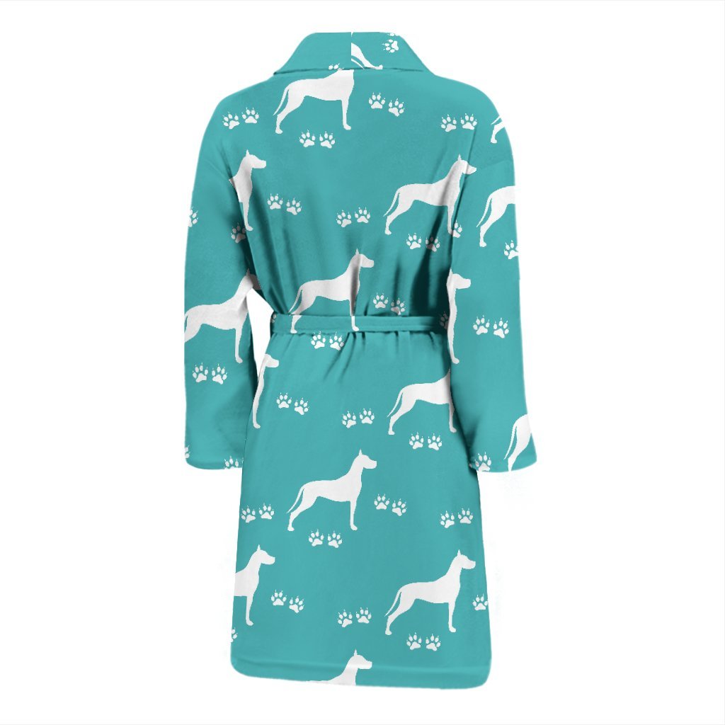 Pattern Print Great Dane Men Long Robe-grizzshop