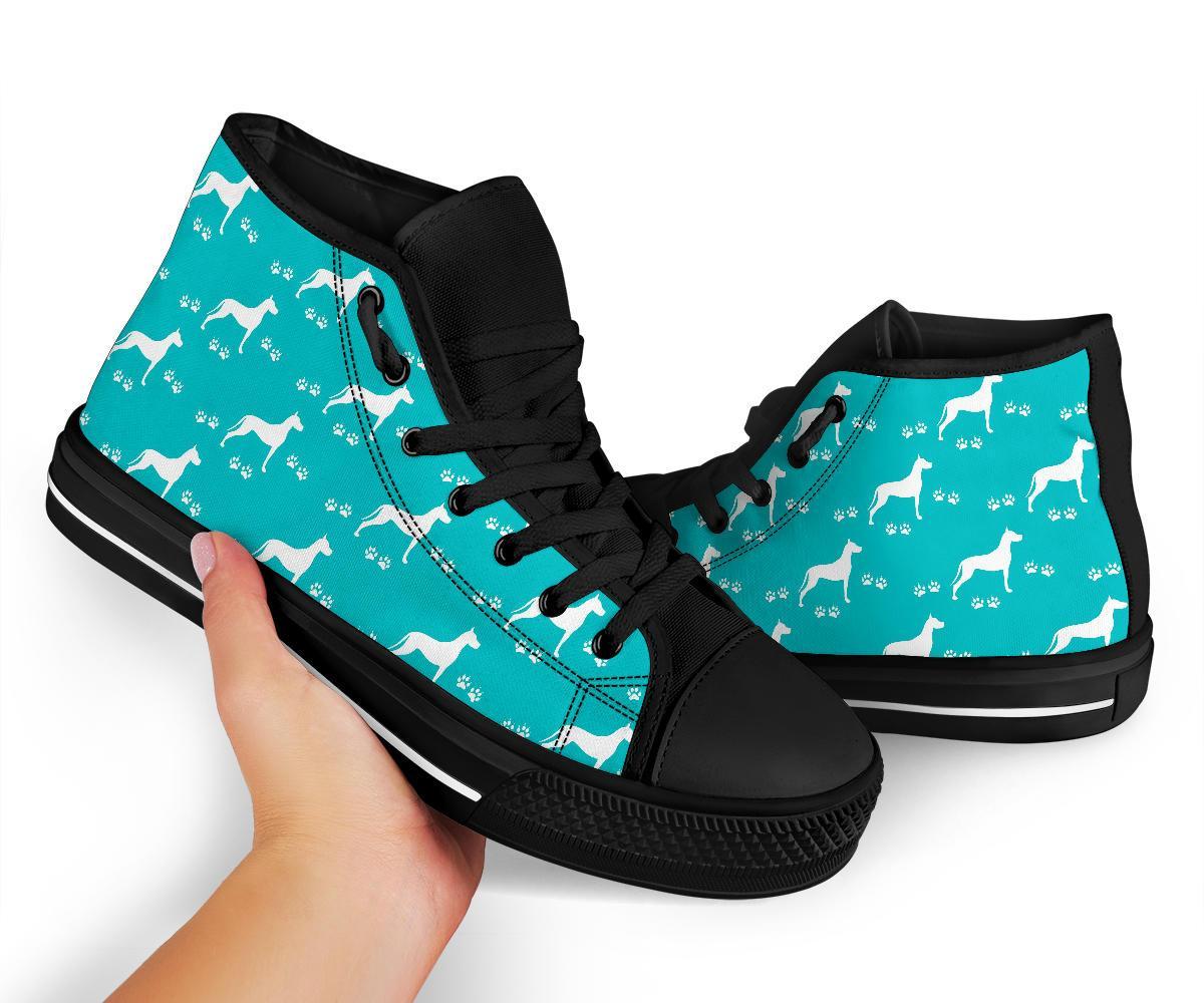 Pattern Print Great Dane Men Women's High Top Shoes-grizzshop