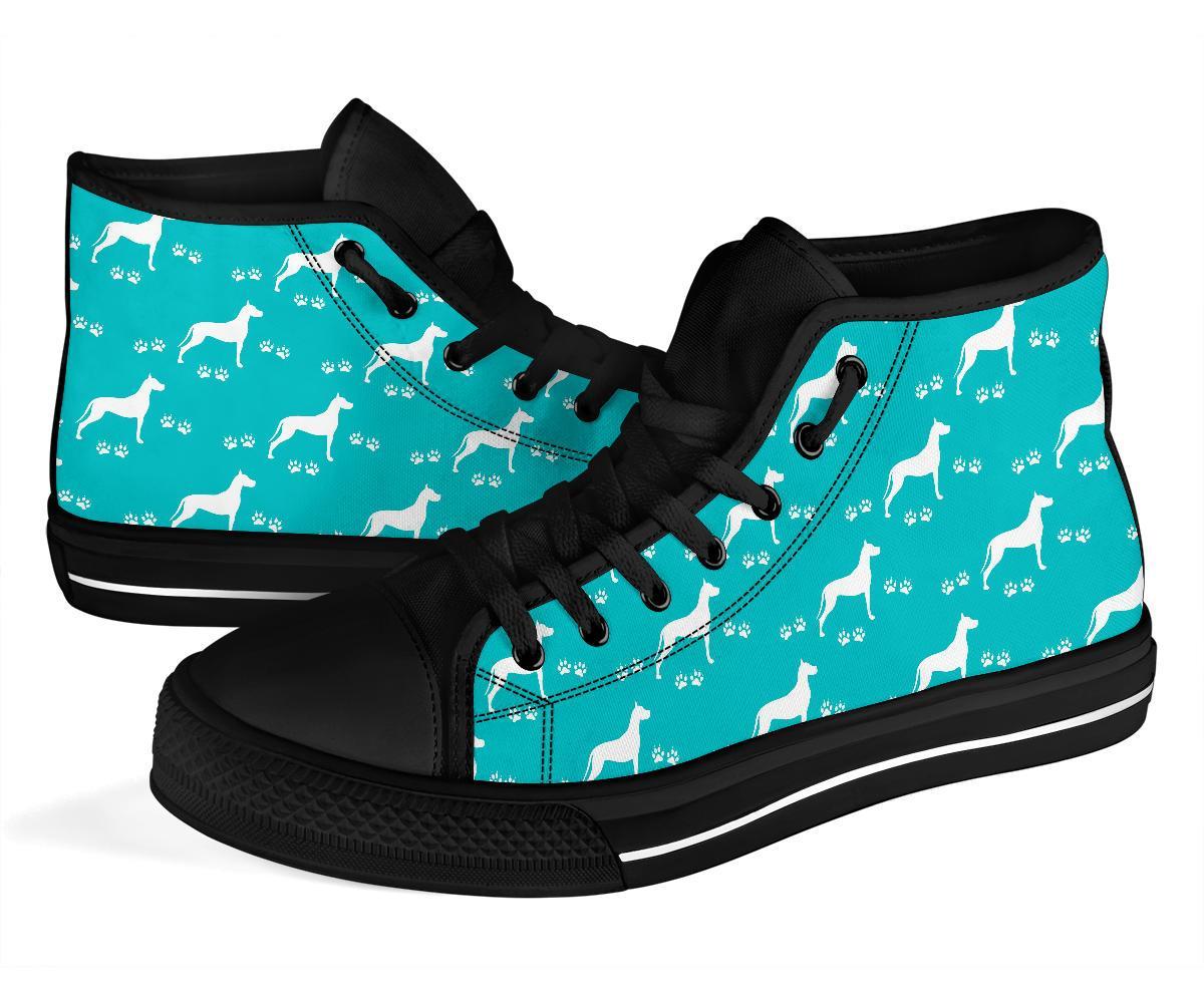 Pattern Print Great Dane Men Women's High Top Shoes-grizzshop