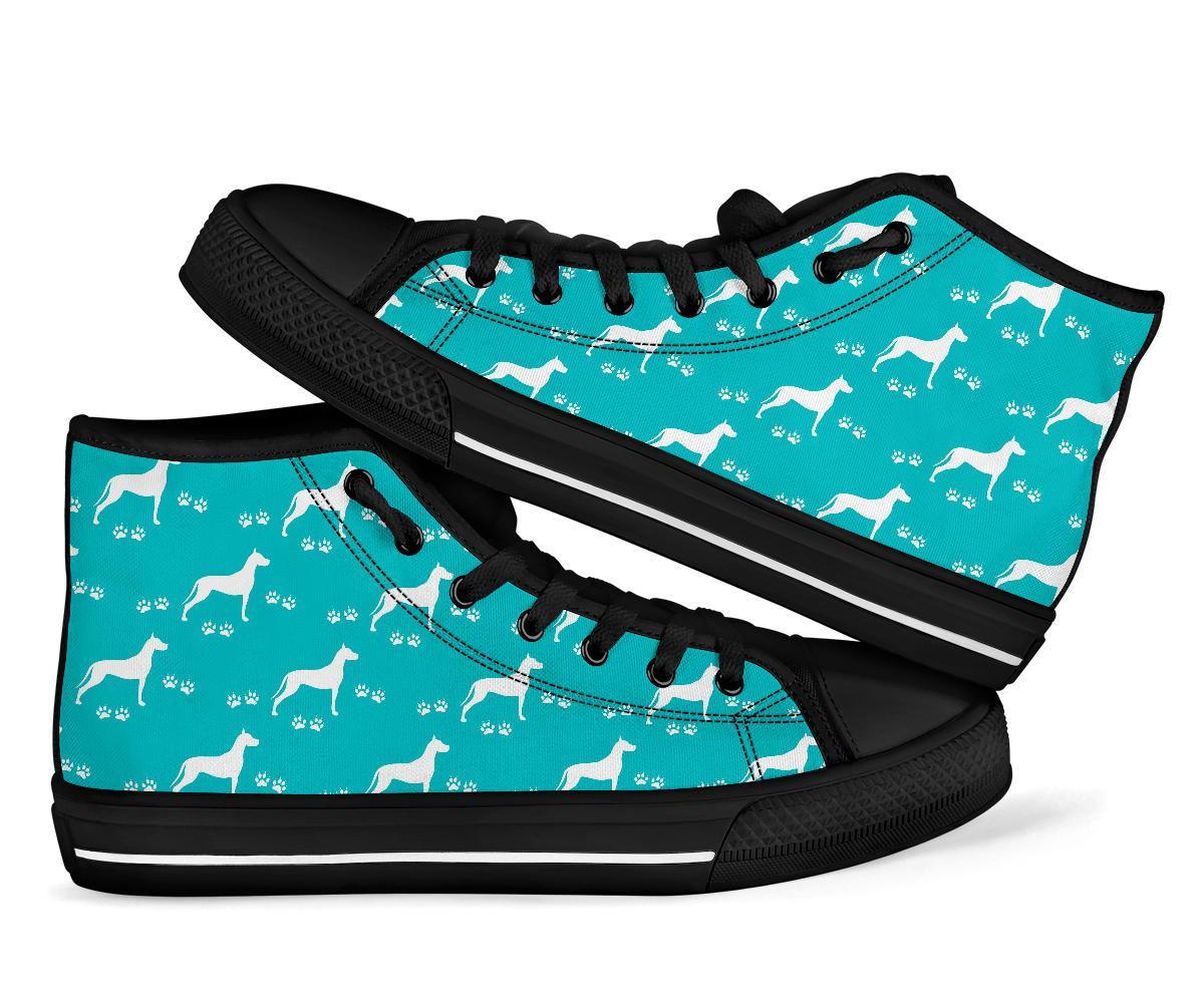 Pattern Print Great Dane Men Women's High Top Shoes-grizzshop