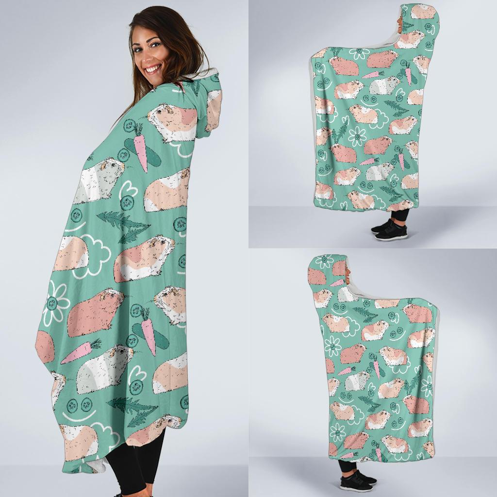 Pattern Print Guinea Pig Hooded Blanket-grizzshop