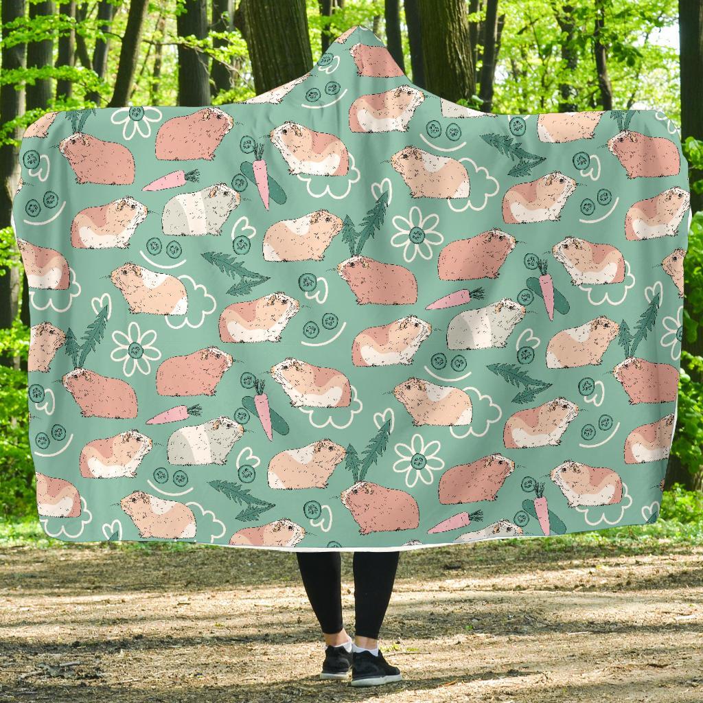 Pattern Print Guinea Pig Hooded Blanket-grizzshop