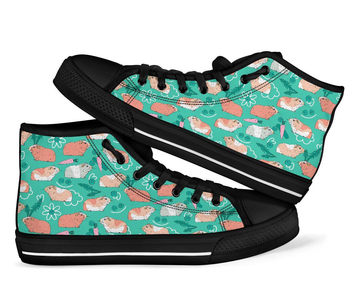 Pattern Print Guinea Pig Men Women's High Top Shoes-grizzshop