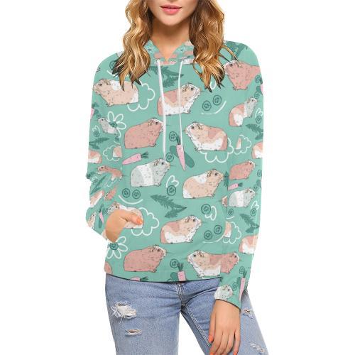 Pattern Print Guinea Pig Women Pullover Hoodie-grizzshop