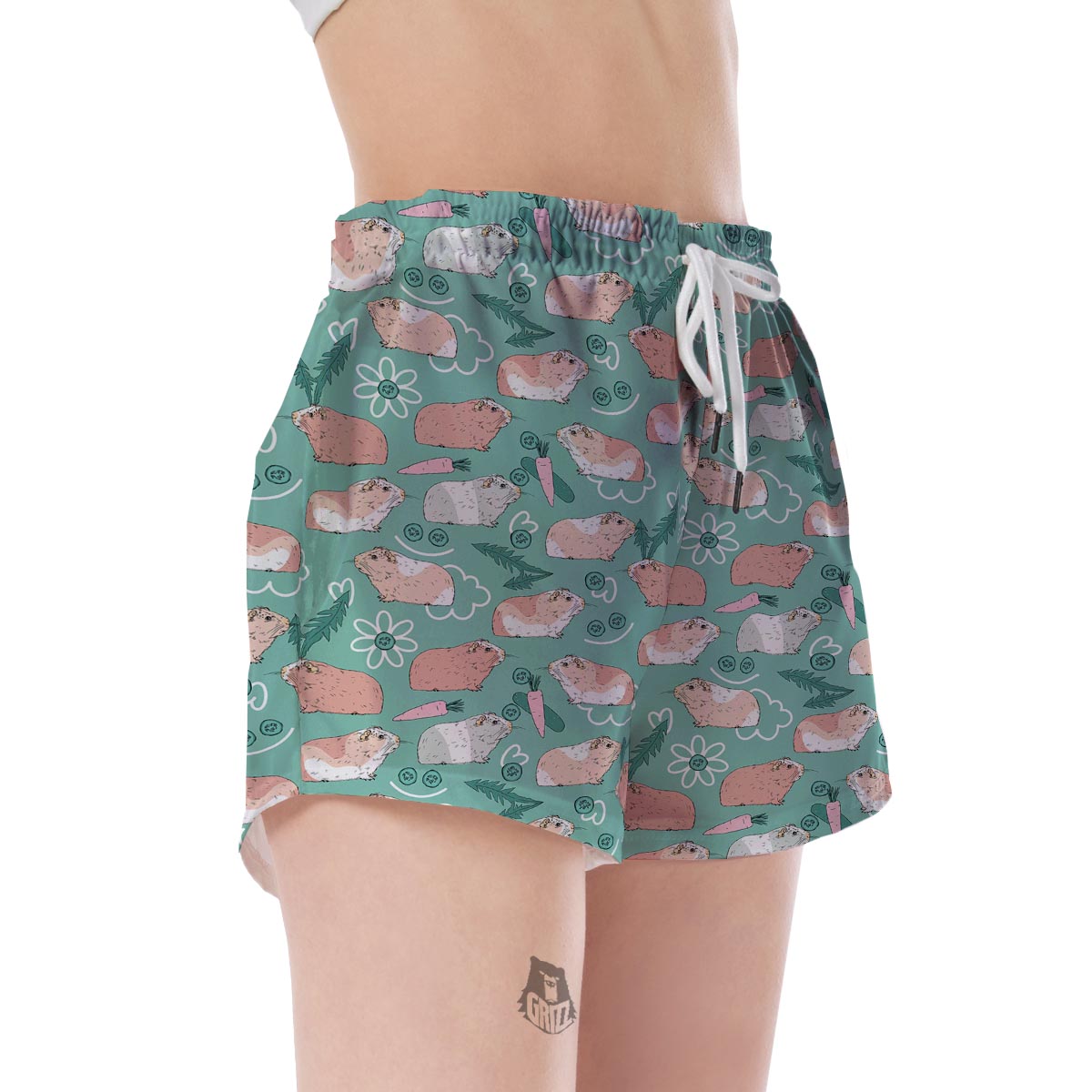 Pattern Print Guinea Pig Women's Shorts-grizzshop