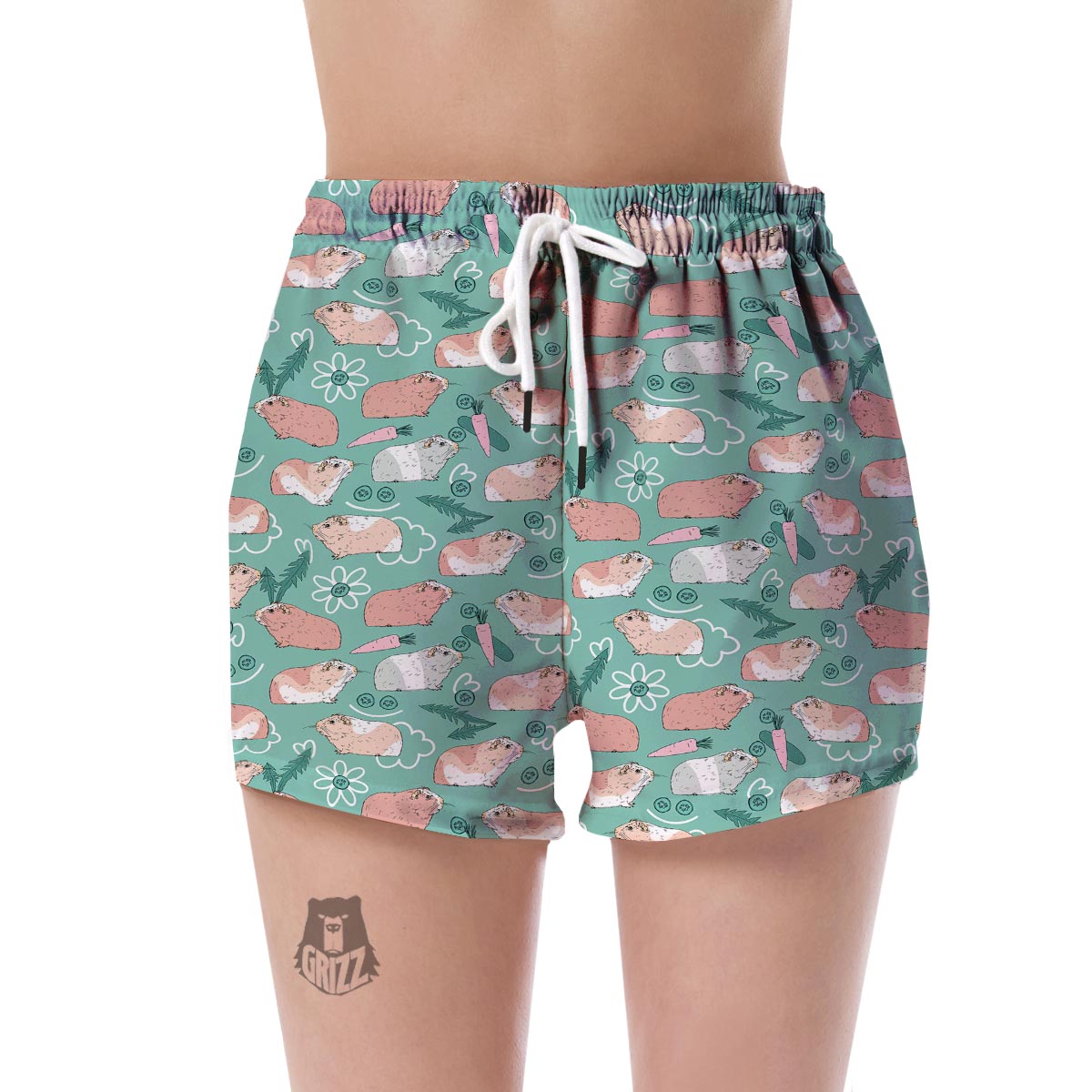 Pattern Print Guinea Pig Women's Shorts-grizzshop