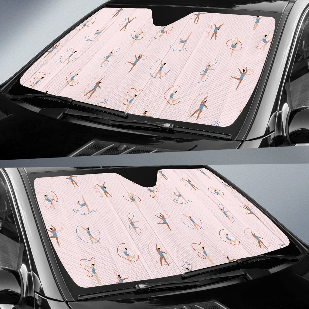 Pattern Print Gymnastics Car Sun Shade-grizzshop