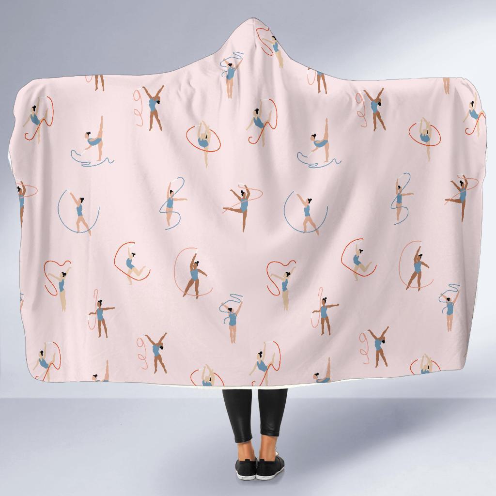 Pattern Print Gymnastics Hooded Blanket-grizzshop