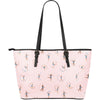 Pattern Print Gymnastics Leather Tote Bag-grizzshop