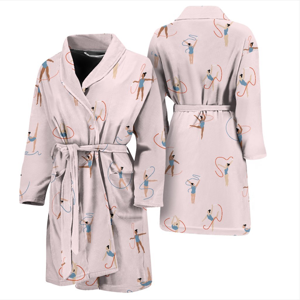 Pattern Print Gymnastics Men Long Robe-grizzshop