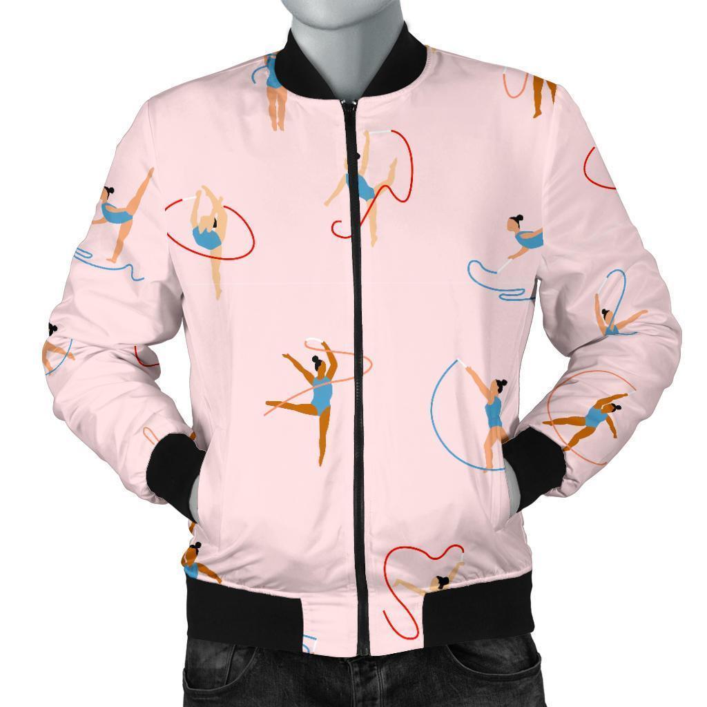 Pattern Print Gymnastics Men's Bomber Jacket-grizzshop