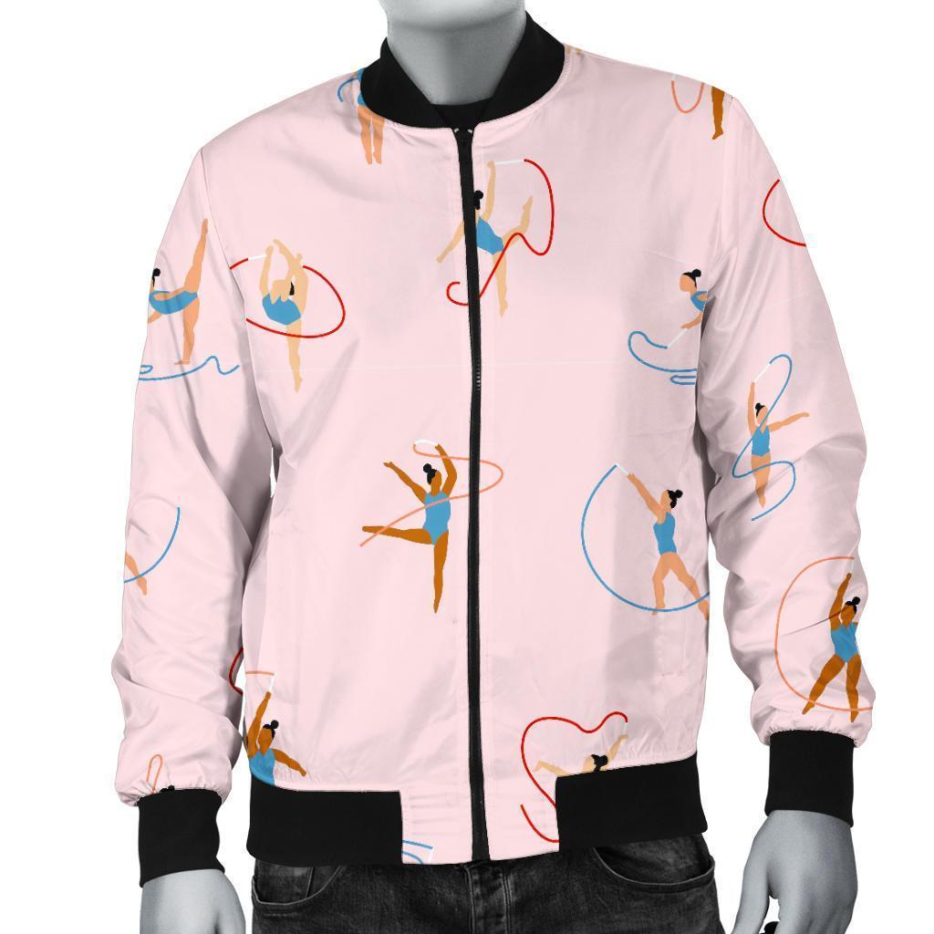 Pattern Print Gymnastics Men's Bomber Jacket-grizzshop