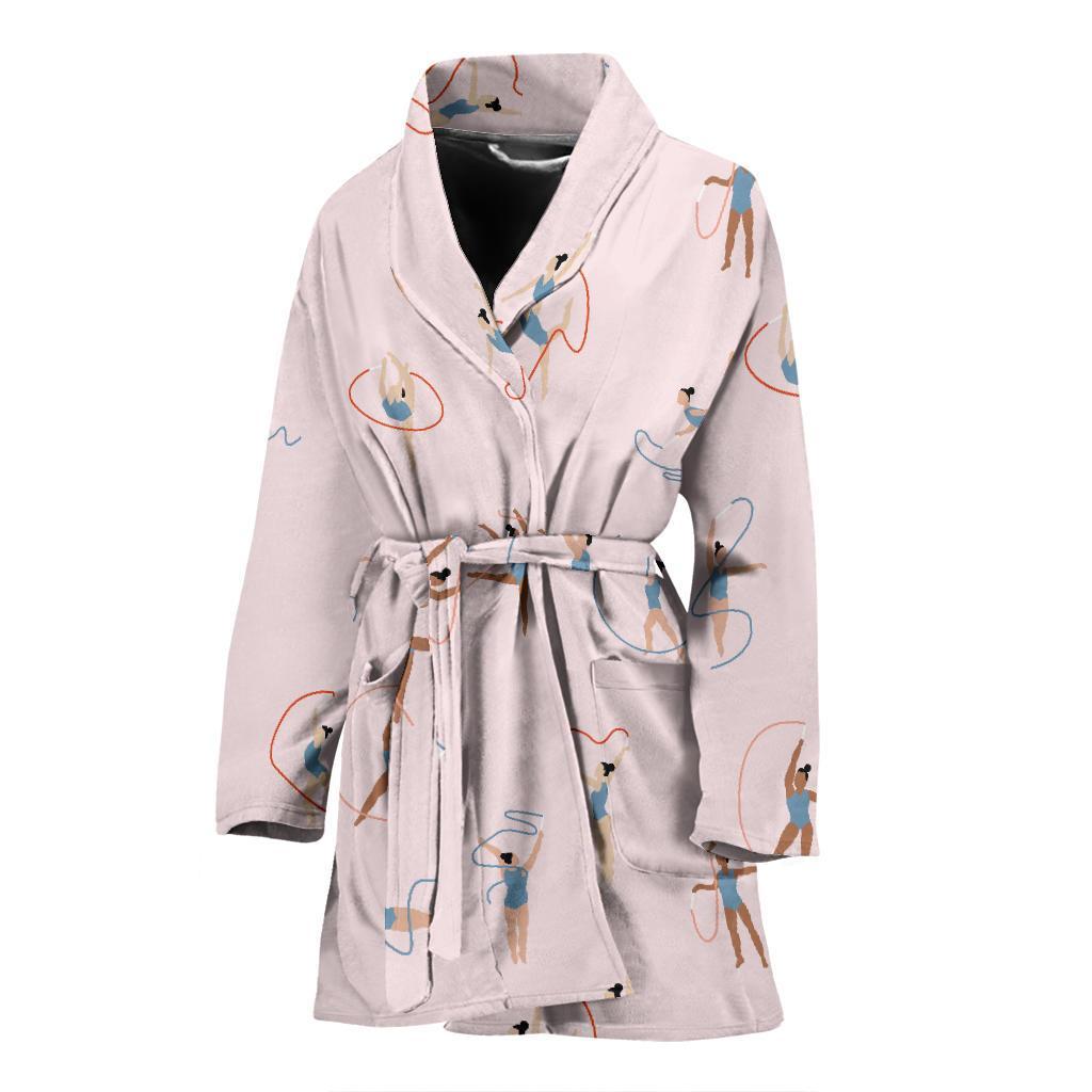 Pattern Print Gymnastics Women Long Robe-grizzshop