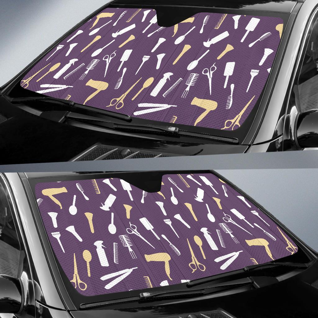 Pattern Print Hair Stylist Car Sun Shade-grizzshop