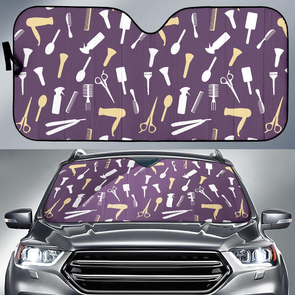 Pattern Print Hair Stylist Car Sun Shade-grizzshop