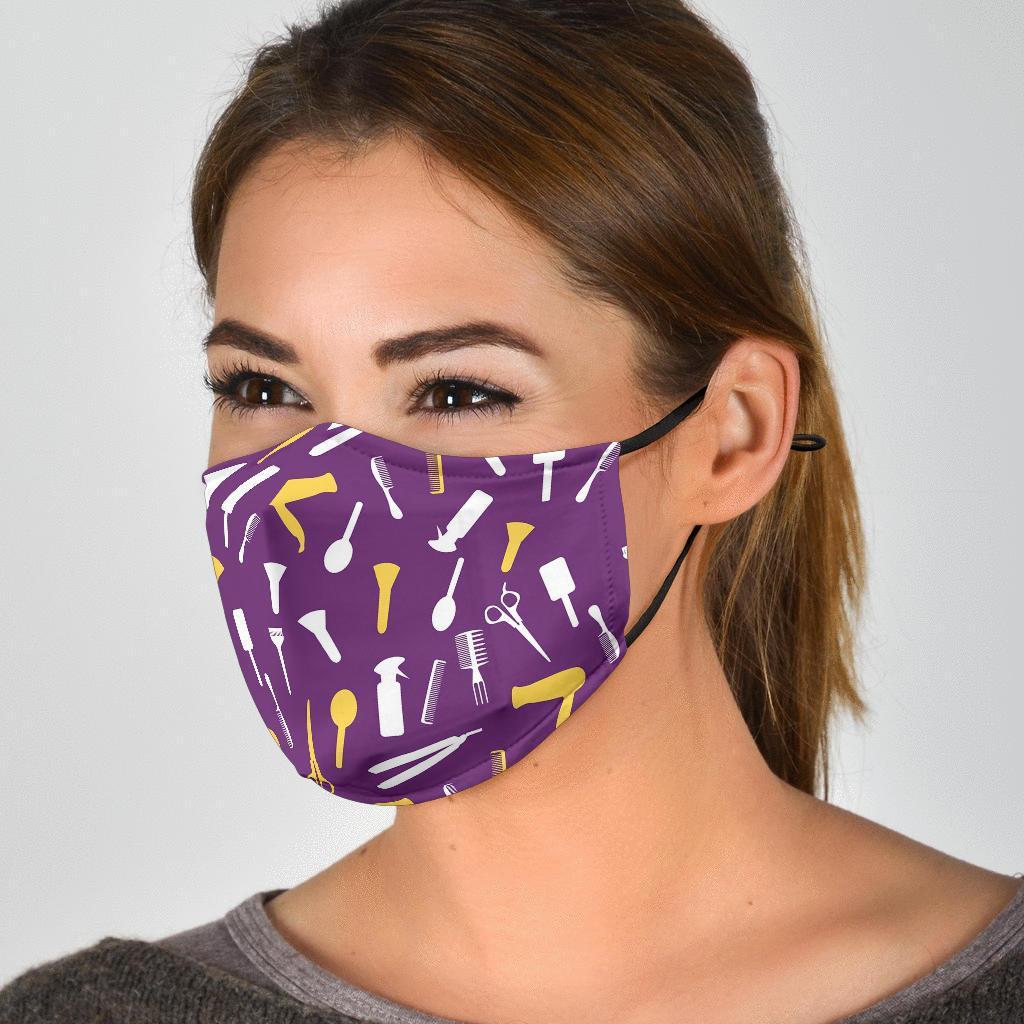 Pattern Print Hair Stylist Face Mask-grizzshop