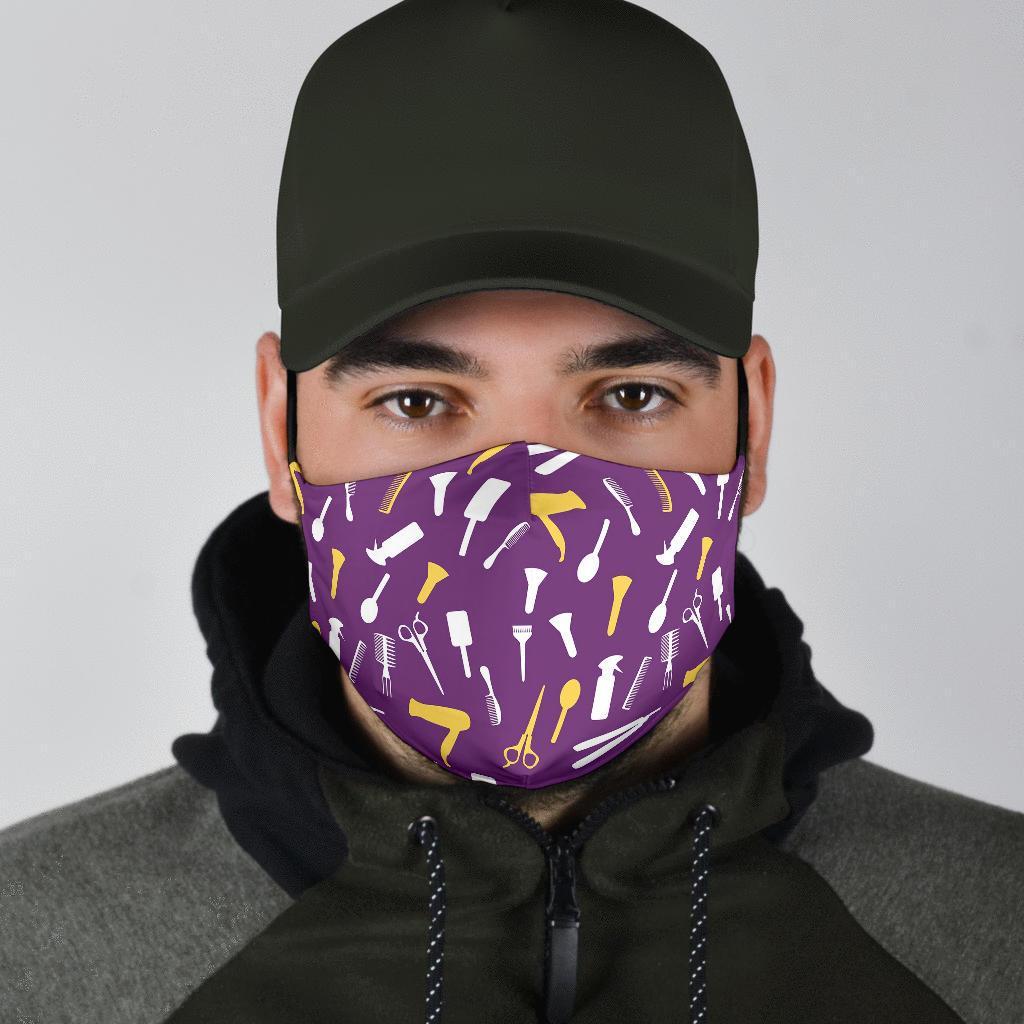 Pattern Print Hair Stylist Face Mask-grizzshop