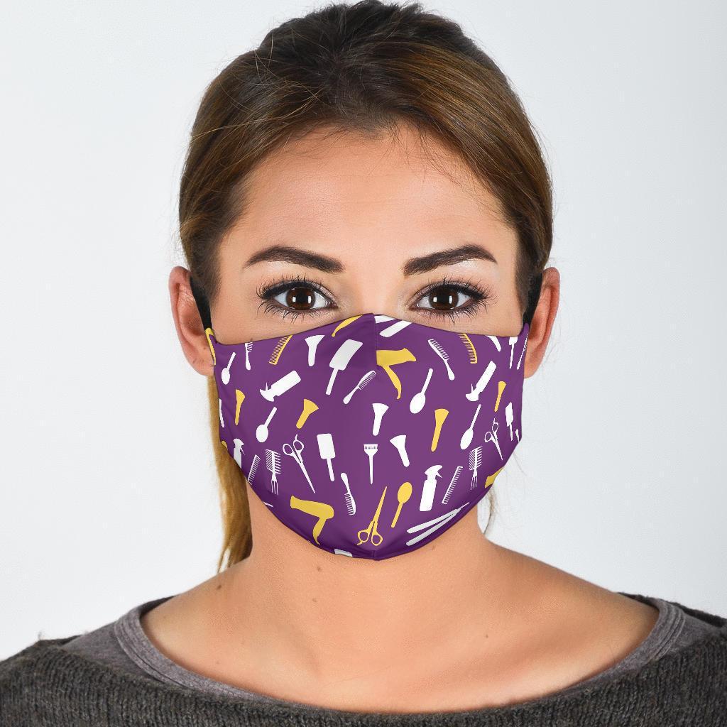 Pattern Print Hair Stylist Face Mask-grizzshop