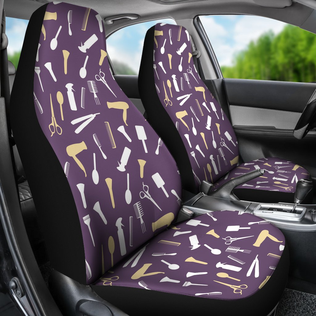 Pattern Print Hair Stylist Universal Fit Car Seat Cover-grizzshop