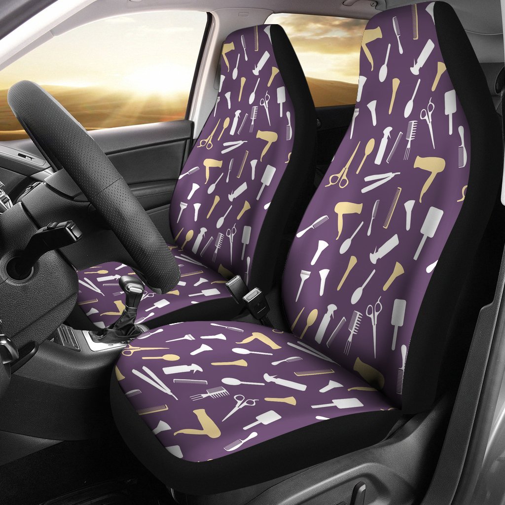 Pattern Print Hair Stylist Universal Fit Car Seat Cover-grizzshop