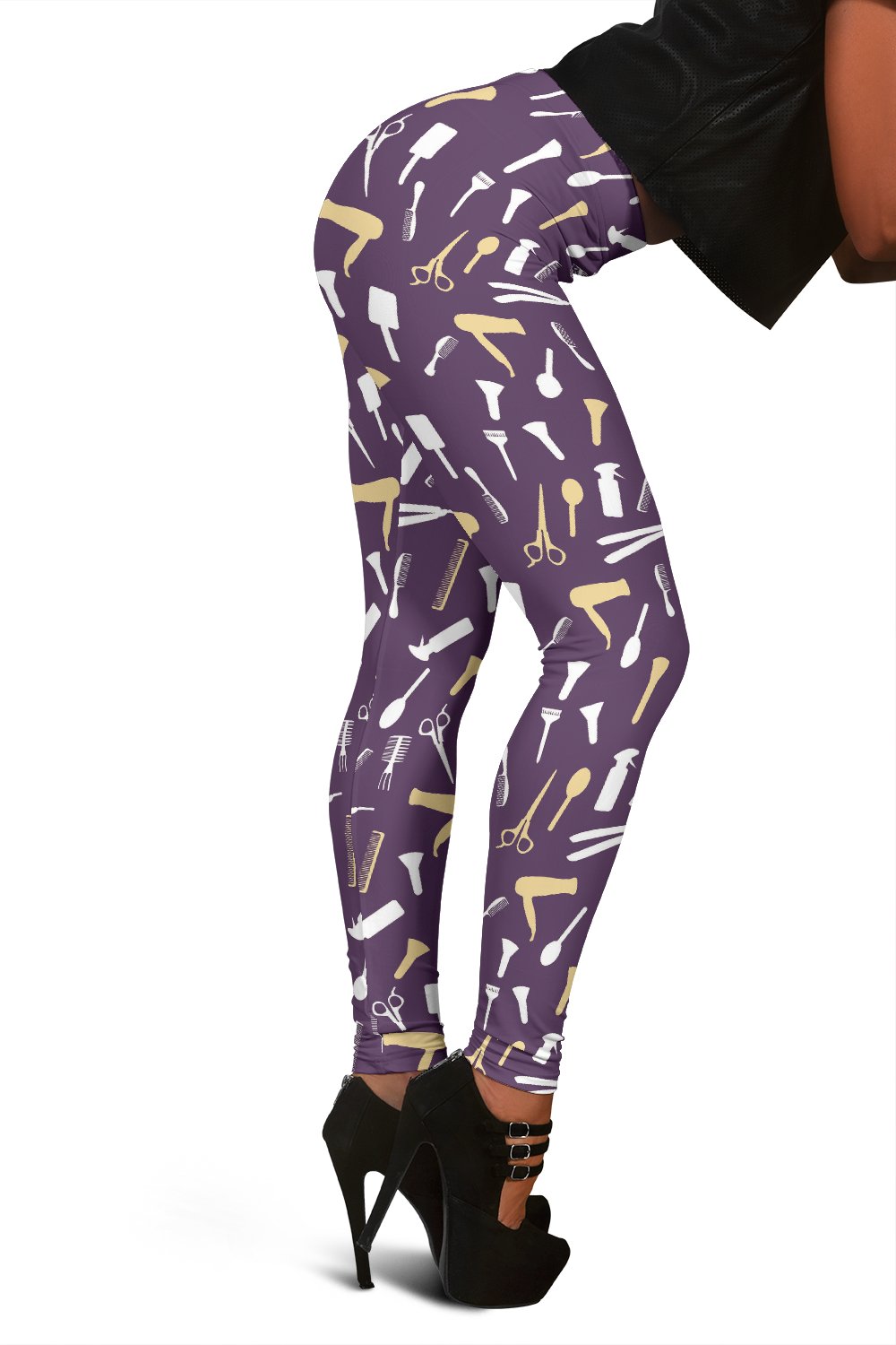 Pattern Print Hair Stylist Women Leggings-grizzshop