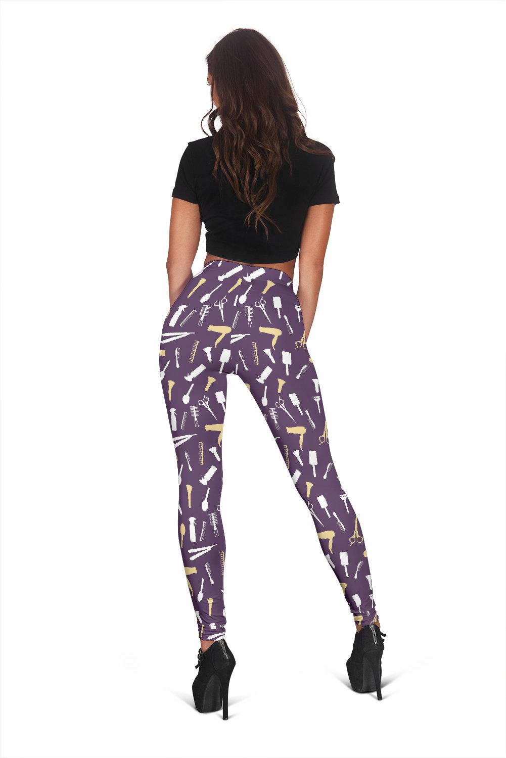 Pattern Print Hair Stylist Women Leggings-grizzshop