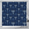 Pattern Print Hanukkah Bathroom Shower Curtain-grizzshop