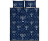 Pattern Print Hanukkah Bed Set Quilt-grizzshop