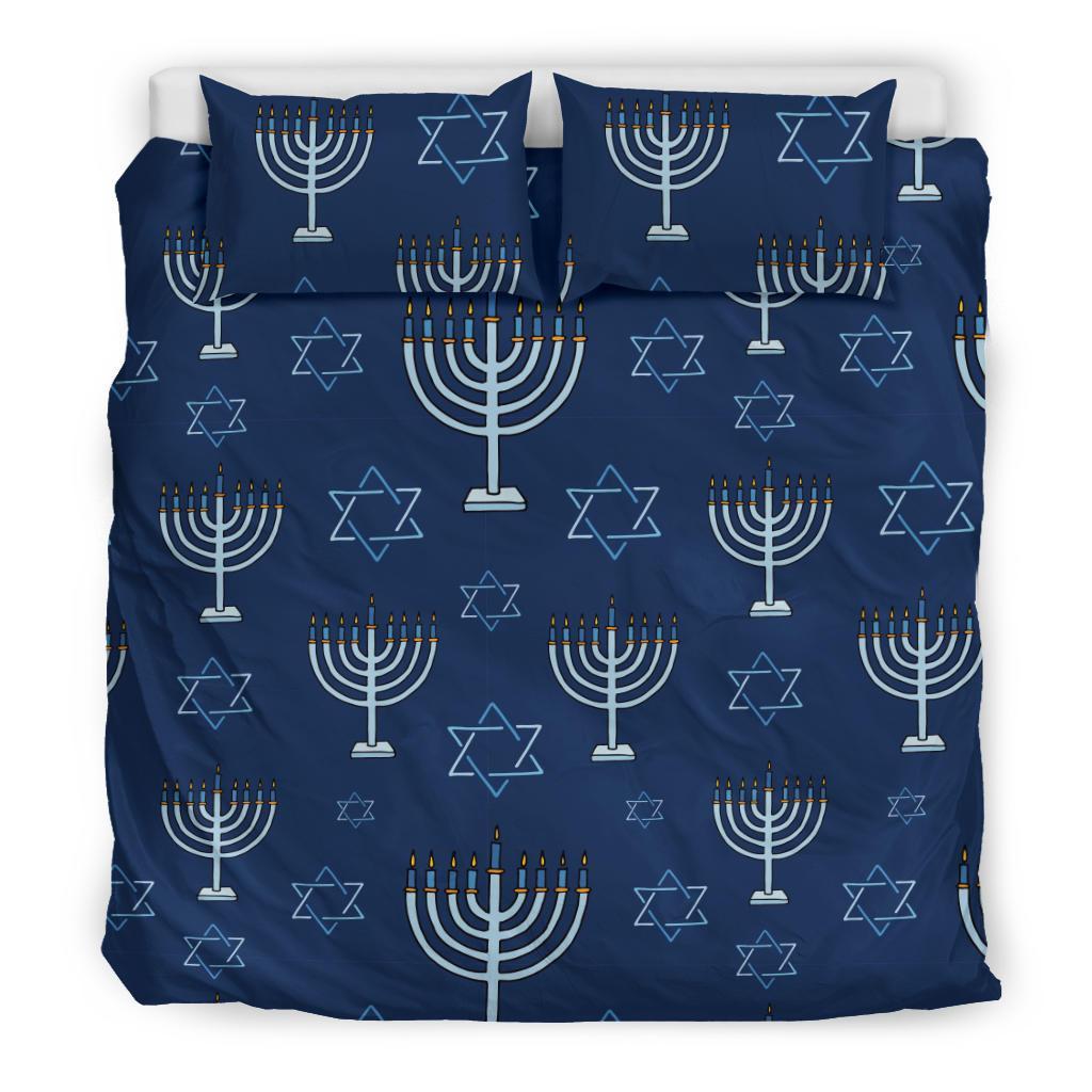 Pattern Print Hanukkah Duvet Cover Bedding Set-grizzshop