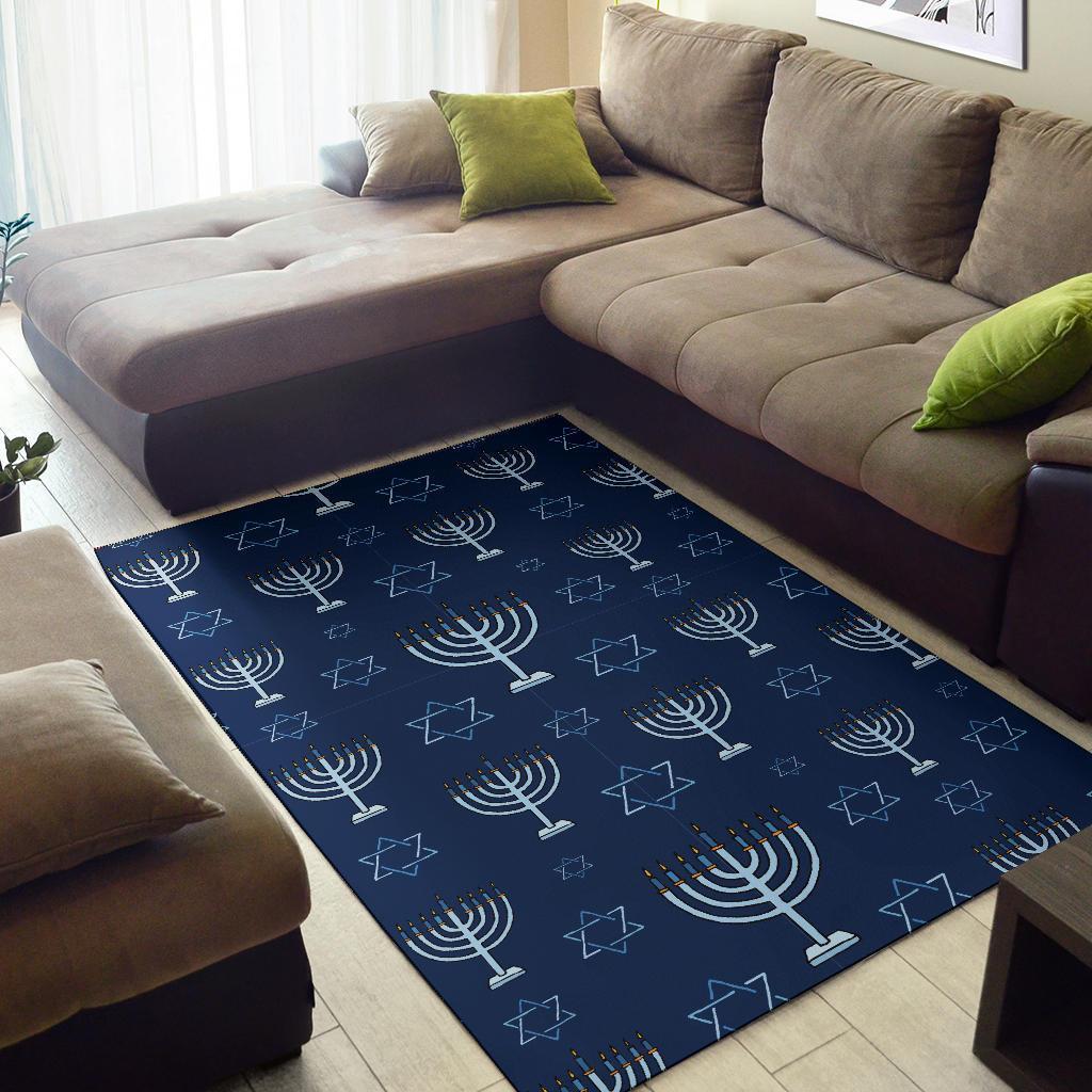 Pattern Print Hanukkah Floor Mat-grizzshop