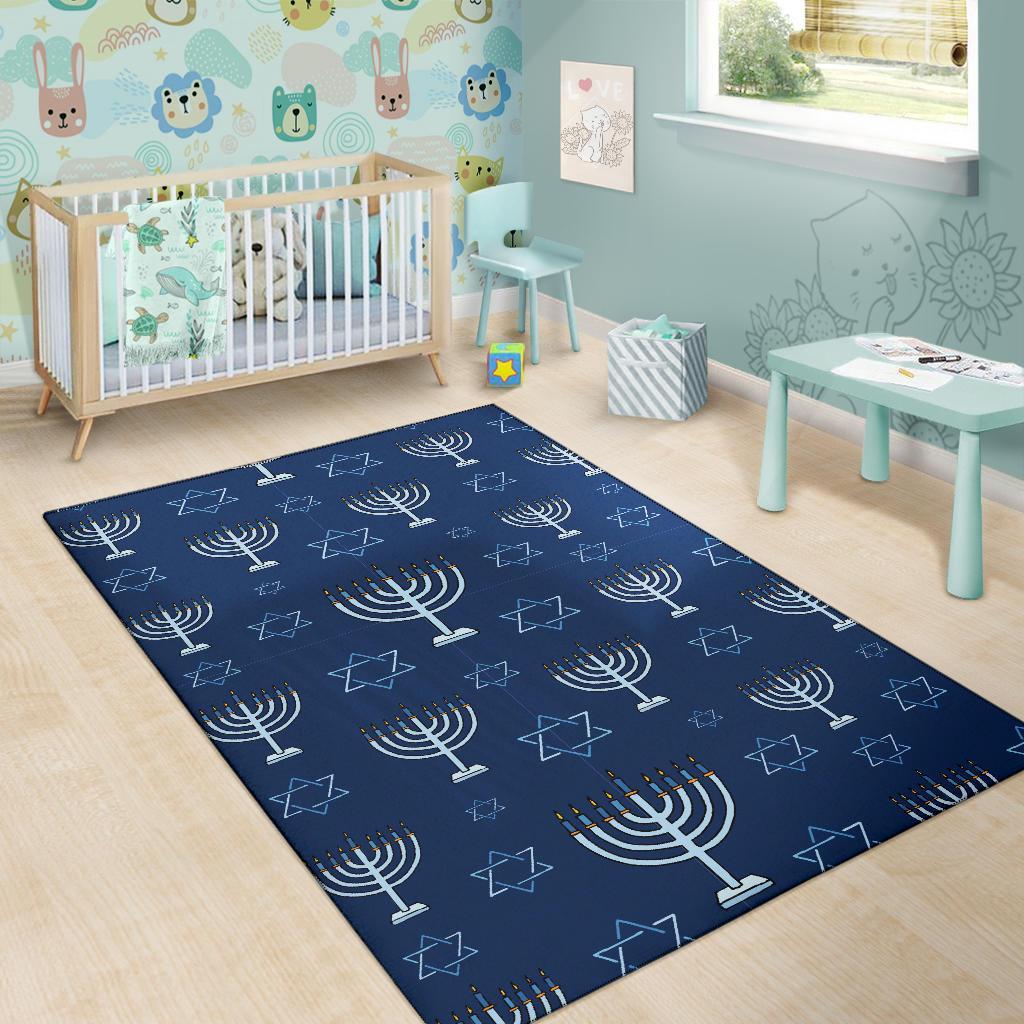 Pattern Print Hanukkah Floor Mat-grizzshop