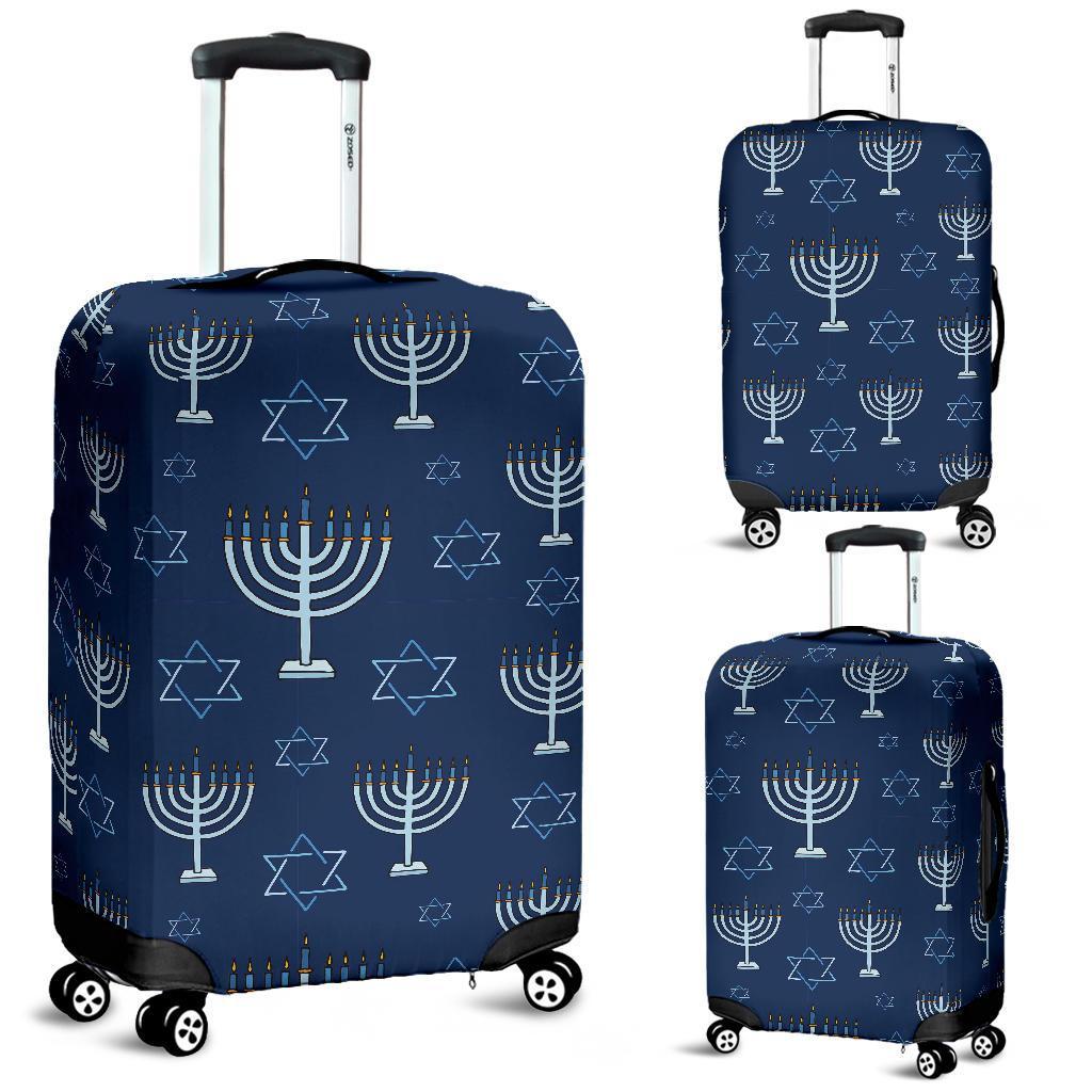 Pattern Print Hanukkah Luggage Cover Protector-grizzshop