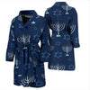 Pattern Print Hanukkah Men Long Robe-grizzshop