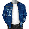 Pattern Print Hanukkah Men's Bomber Jacket-grizzshop