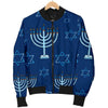 Pattern Print Hanukkah Men's Bomber Jacket-grizzshop