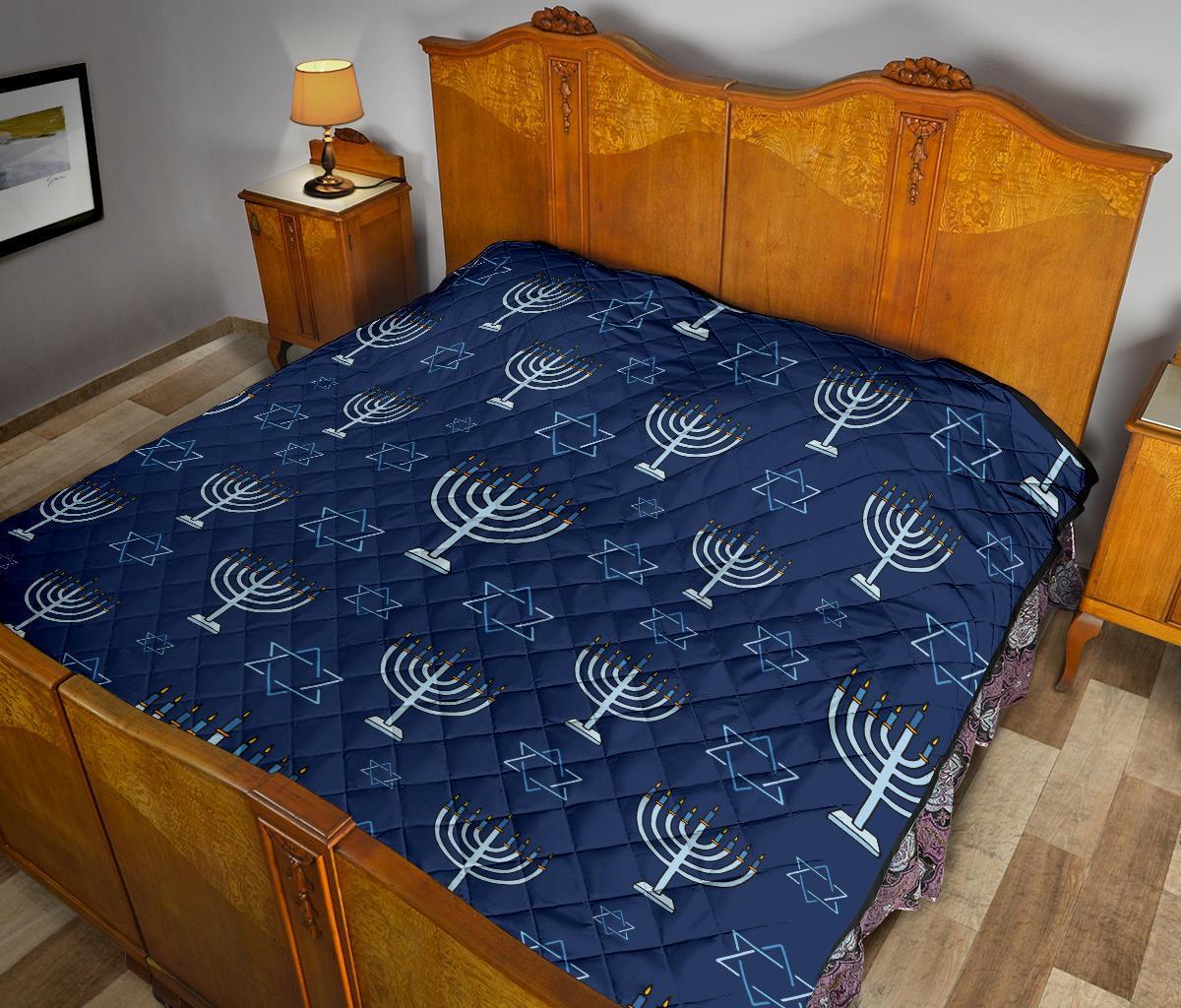 Pattern Print Hanukkah Quilt-grizzshop