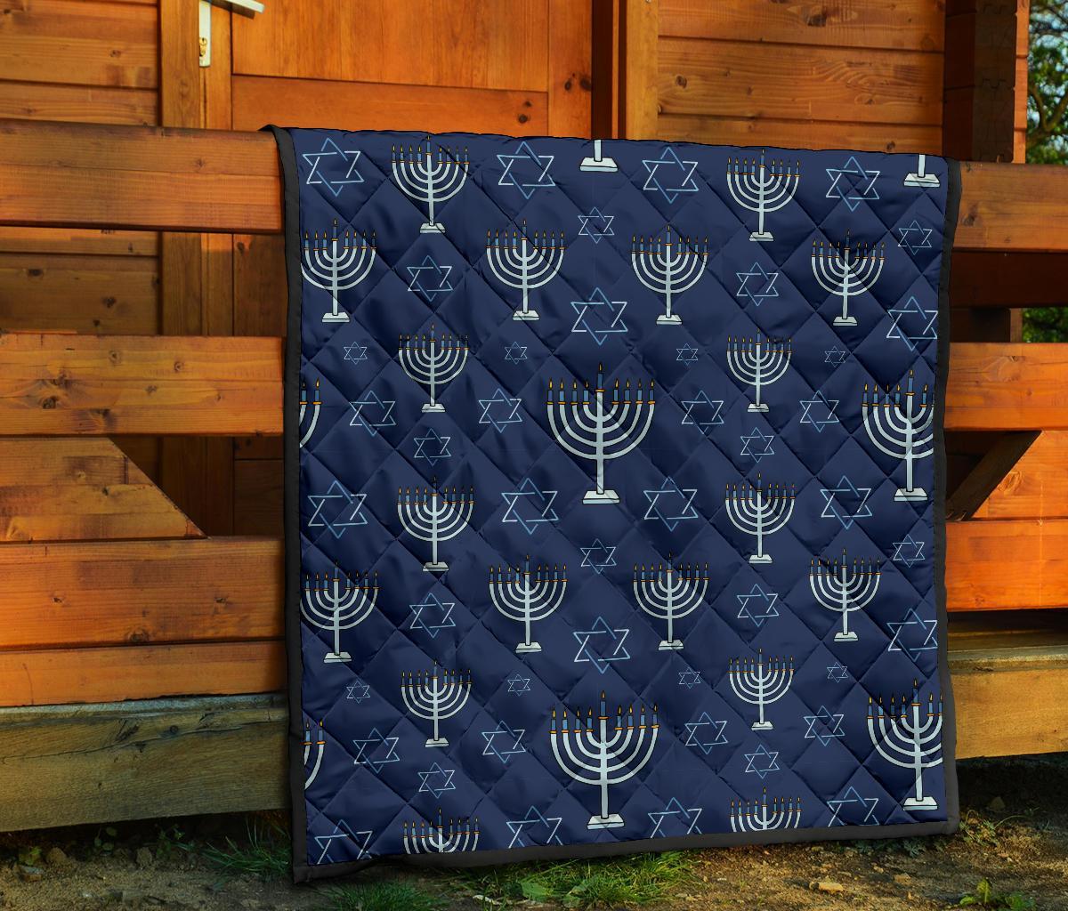 Pattern Print Hanukkah Quilt-grizzshop