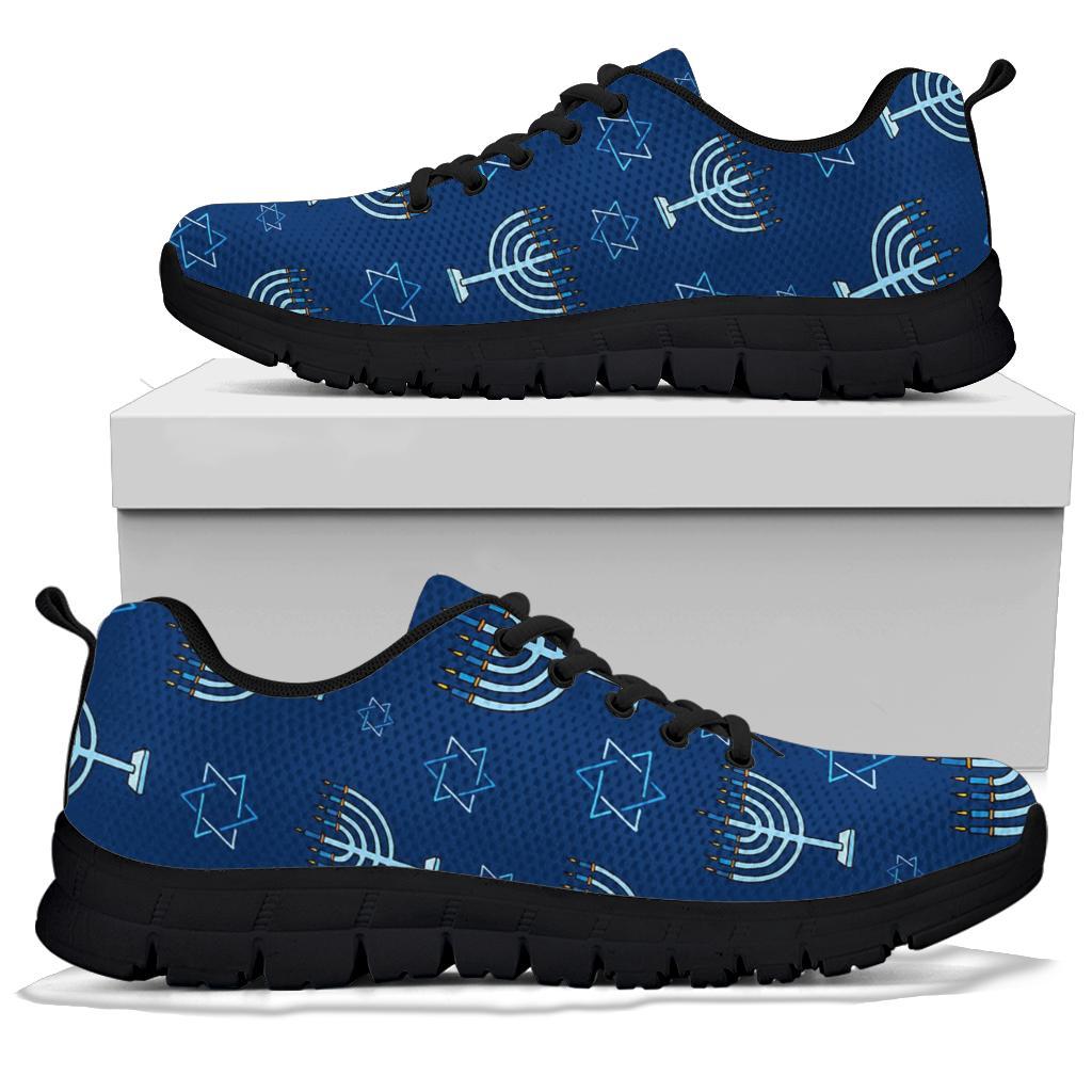 Pattern Print Hanukkah Sneaker Shoes For Men Women-grizzshop