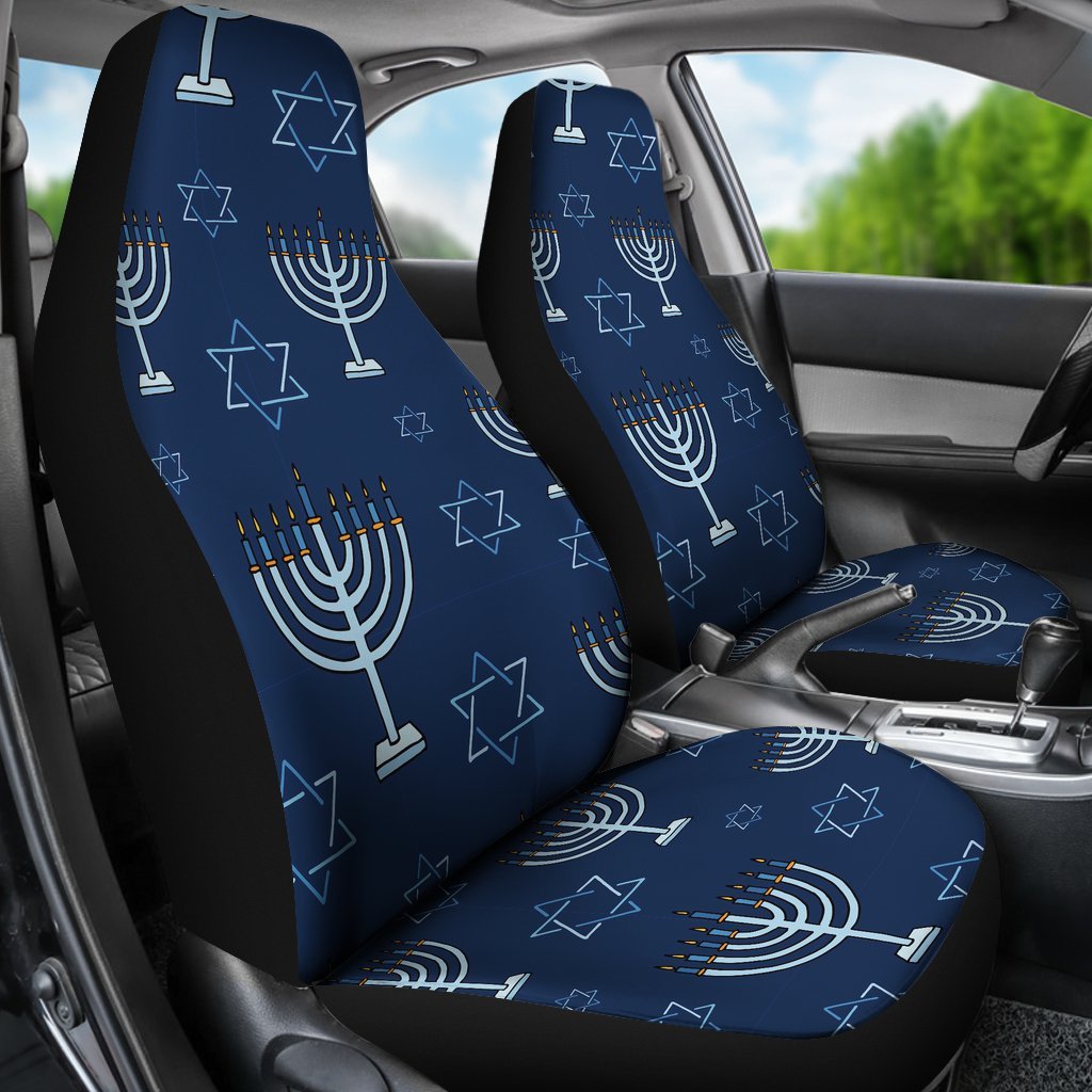 Pattern Print Hanukkah Universal Fit Car Seat Covers-grizzshop