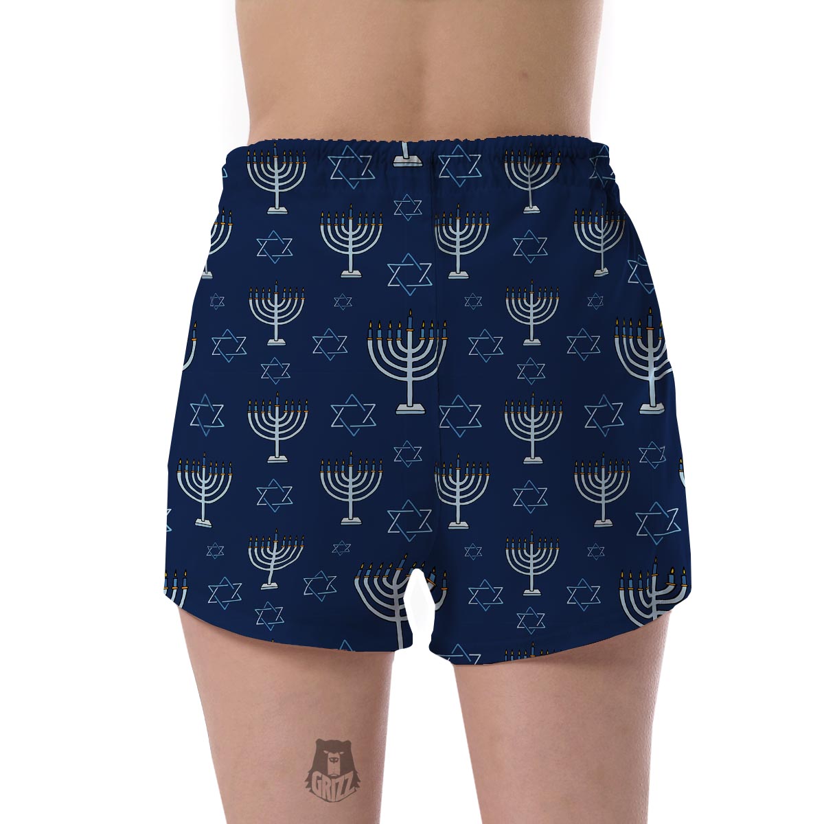 Pattern Print Hanukkah Women's Shorts-grizzshop