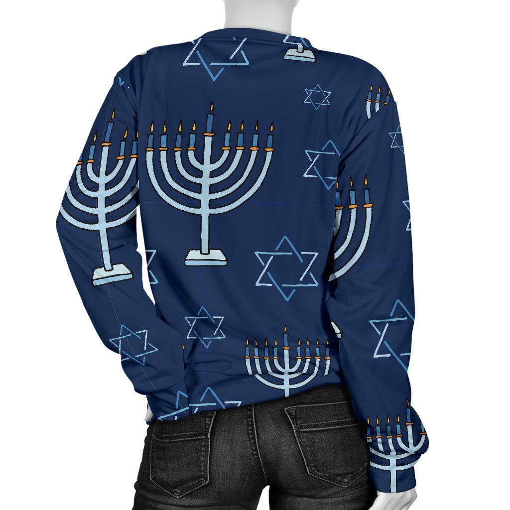 Pattern Print Hanukkah Women's Sweatshirt-grizzshop