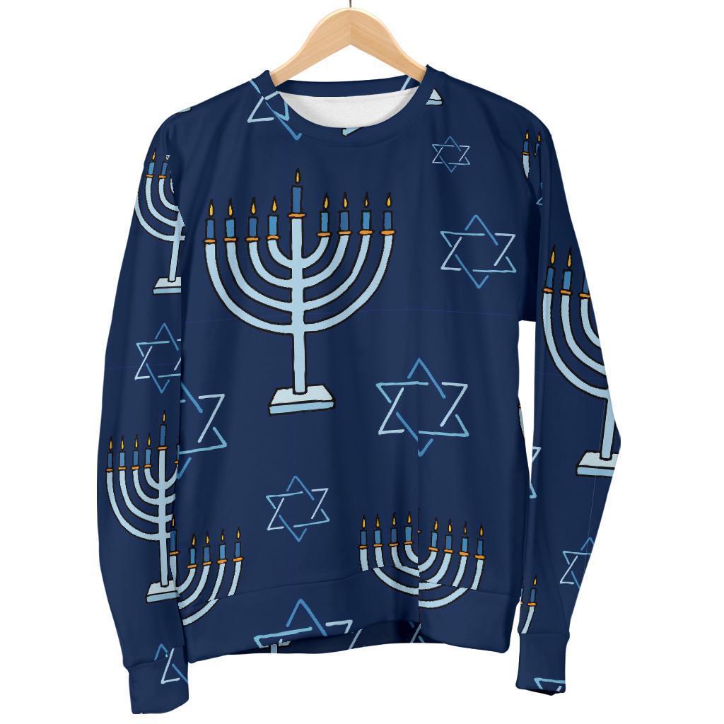 Pattern Print Hanukkah Women's Sweatshirt-grizzshop