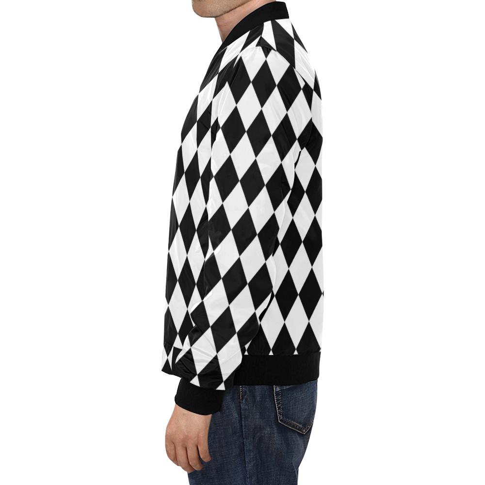 Pattern Print Harlequin Men's Bomber Jacket-grizzshop