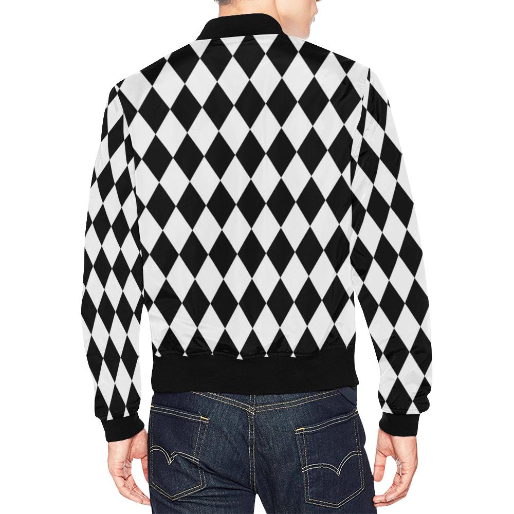 Pattern Print Harlequin Men's Bomber Jacket-grizzshop